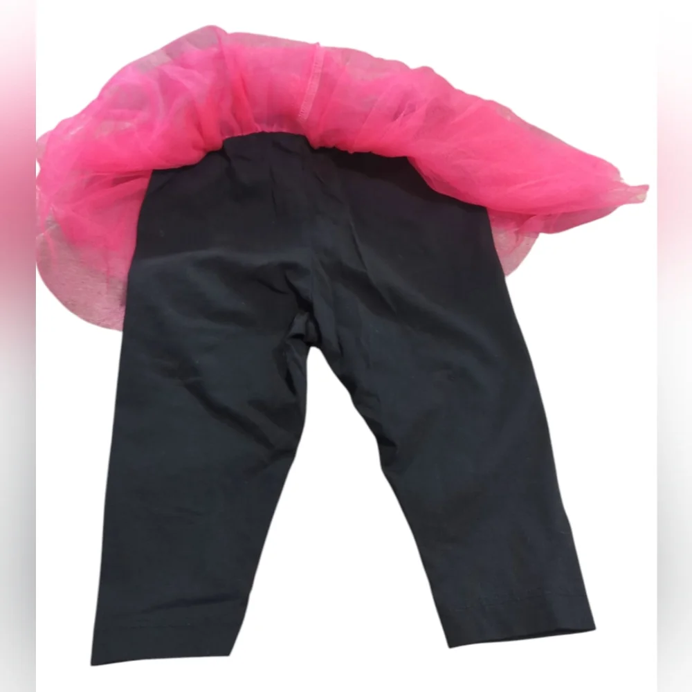 Baby Skeleton Tutu Leggings - Black And Pink Size 3-6 Months.